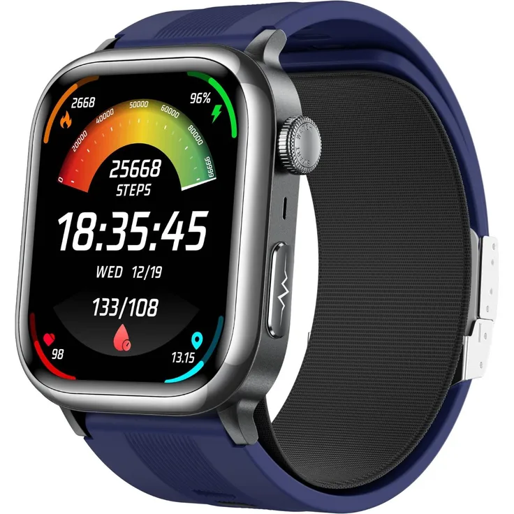 INF Smartwatch mit Blutdruckmessung, EKG-Funktion & Bluetooth-Anruf, 2.06 Zoll, Blau