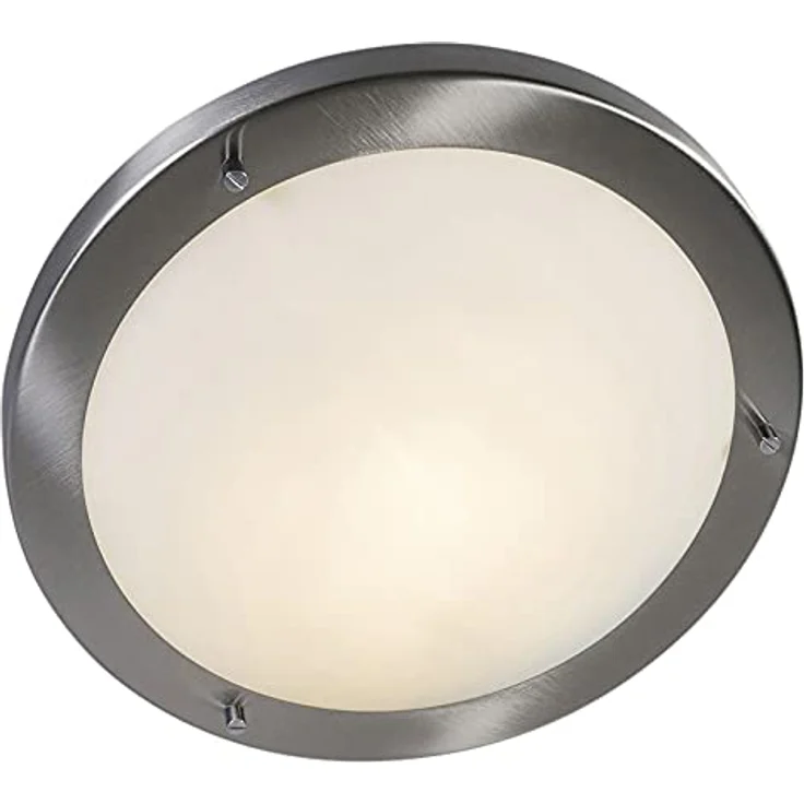 Qazqa - Design Moderne Außen Deckenleuchte Stahl Silber nickel matt IP44 - Yuma 31 - LED geeignet E27 – Bild 3