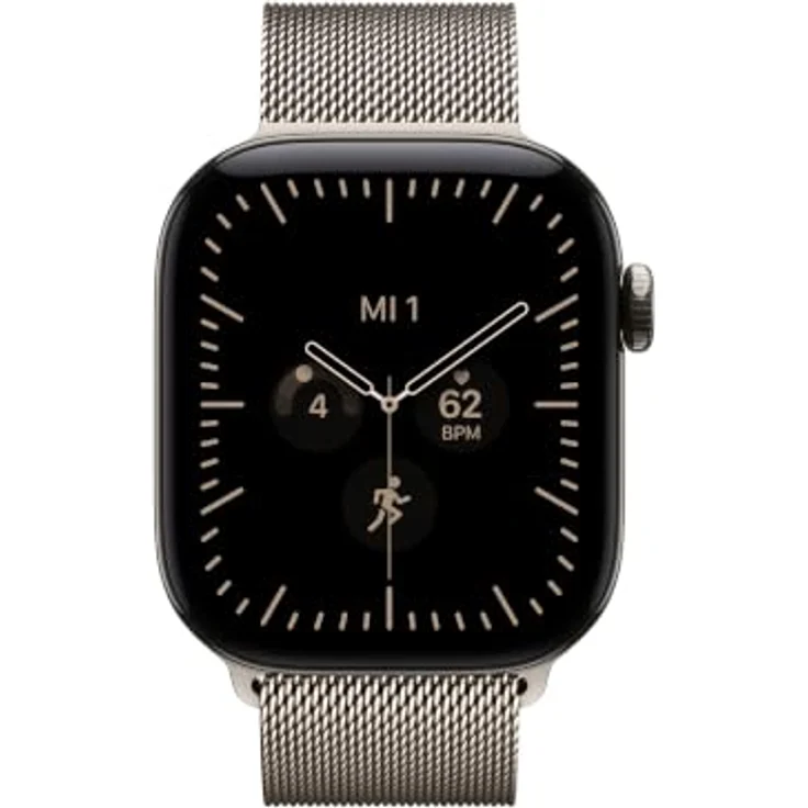Apple Watch Series 12 Cellular 42mm, Aluminiumgehäuse mit Ceramic Shield 2, Natur Titan Case und Natur Milanaise Armband, leistungsstarker Gesundheits- und Fitness-Tracker – Bild 2