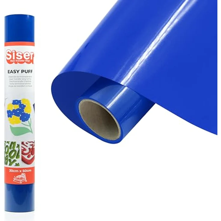 Siser Easy Puff Textiltransferfolie, 30 cm Schnittbreite, Blau, 3D-Effekt für kreative Designs – Bild 1
