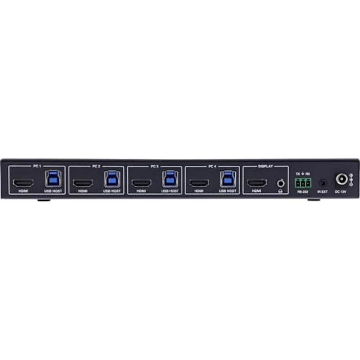 InLine KVM Switch 4-fach, HDMI, 8K@60Hz, USB 3.2 Hub, mit IR & RS-232, Schwarz – Bild 5