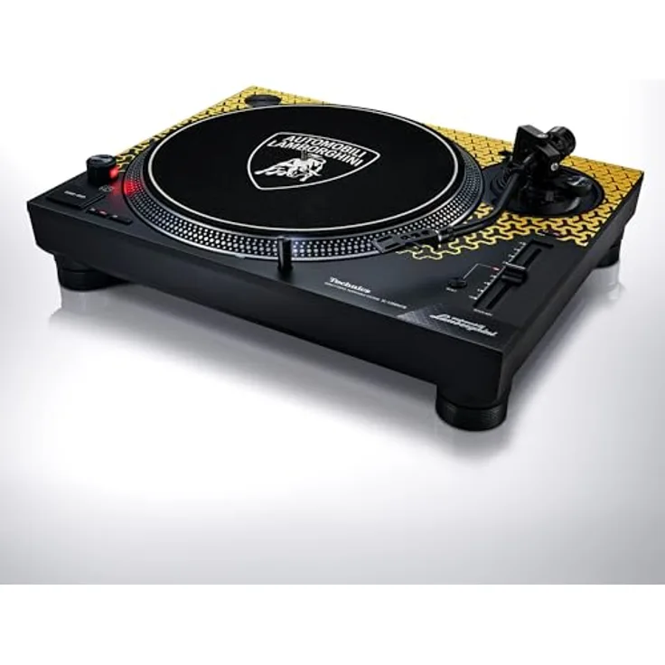 Technics SL-1200M7PEY, Lamborghini Edition Direktantrieb-Plattenspieler mit 3 Geschwindigkeiten, Kernlosem Motor und Nadelbeleuchtung, Gelb