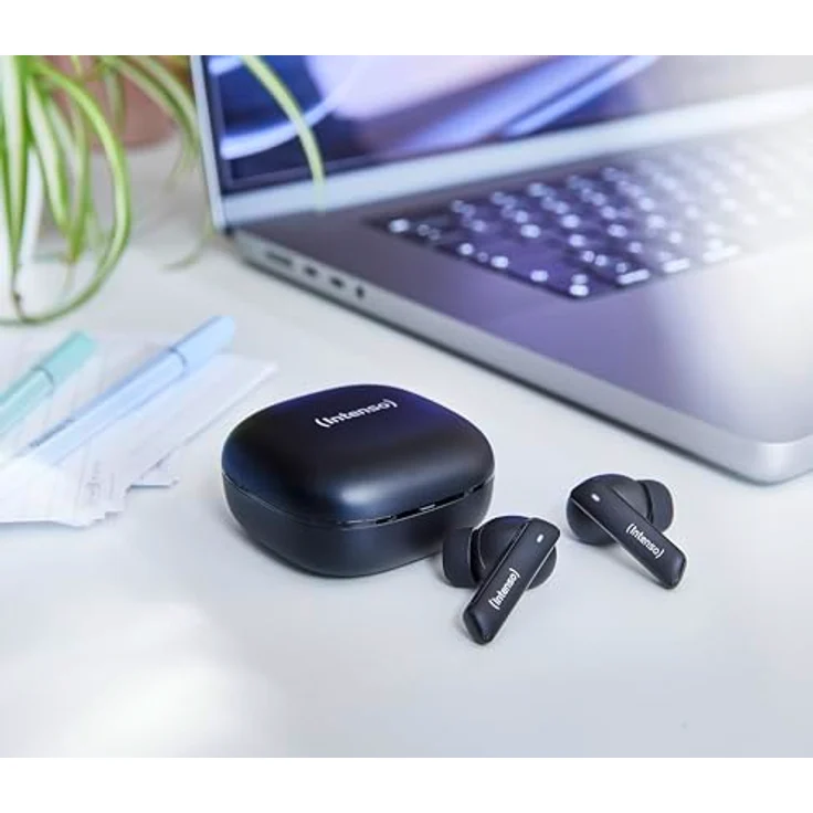Intenso True Wireless Kopfhörer Buds Pro T500AE schwarz, Spritzwasserschutz, Ergonomische Passform, Touchsteuerung, Akkulaufzeit bis zu 9 Stunden – Bild 8