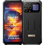 Blackview BL8000 Orbit Grey Rugged 5G Smartphone | 24GB RAM, 512GB ROM, 50MP, 2. Display, 6.78 Zoll, Bluetooth V5.1