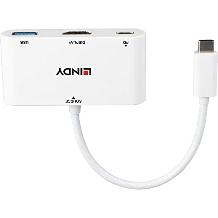 LINDY USB 3.1 Typ C auf HDMI Konverter mit PD, 3840 x 2160 Auflösung, Weiß – Bild 2