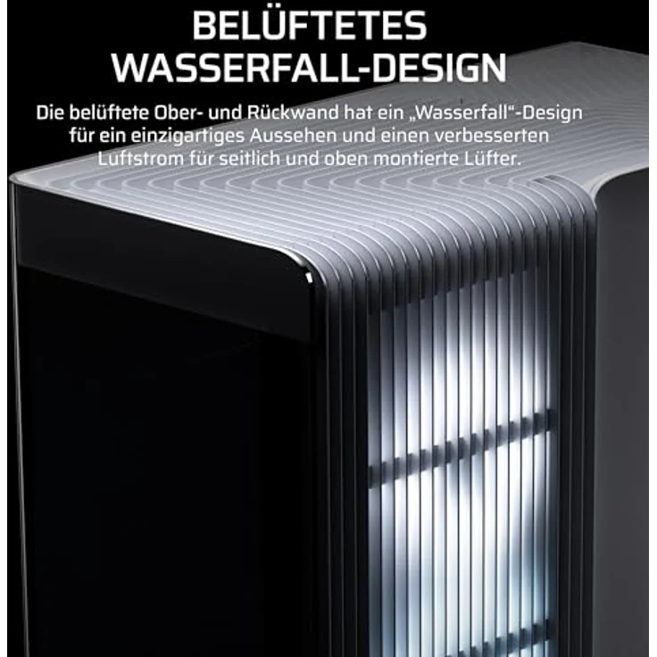 CORSAIR Frame 4500X LX-R RGB LINK, Mid-Tower-PC-Gehäuse mit InfiniRail Lüftermontagesystem, passend für zwei 360 mm Radiatoren, GPU Anti-Sag, inklusive 3x LX120R RGB LINK Lüfter – Weiß – Bild 4