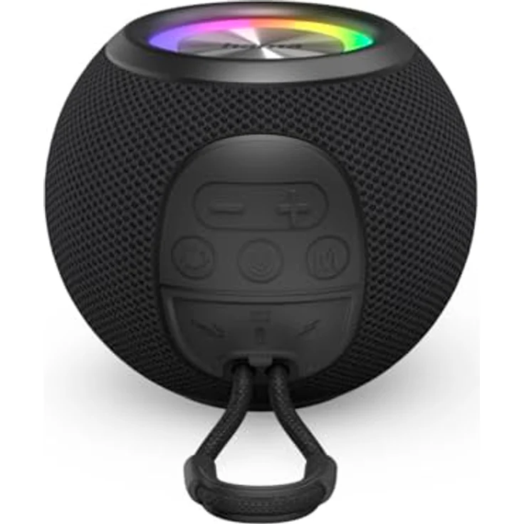 Hama 00188237 Ball Shape Lautsprecher Bluetooth schwarz, 5 Watt Musikleistung, LED-Beleuchtung, True-Wireless-Stereo – Bild 4
