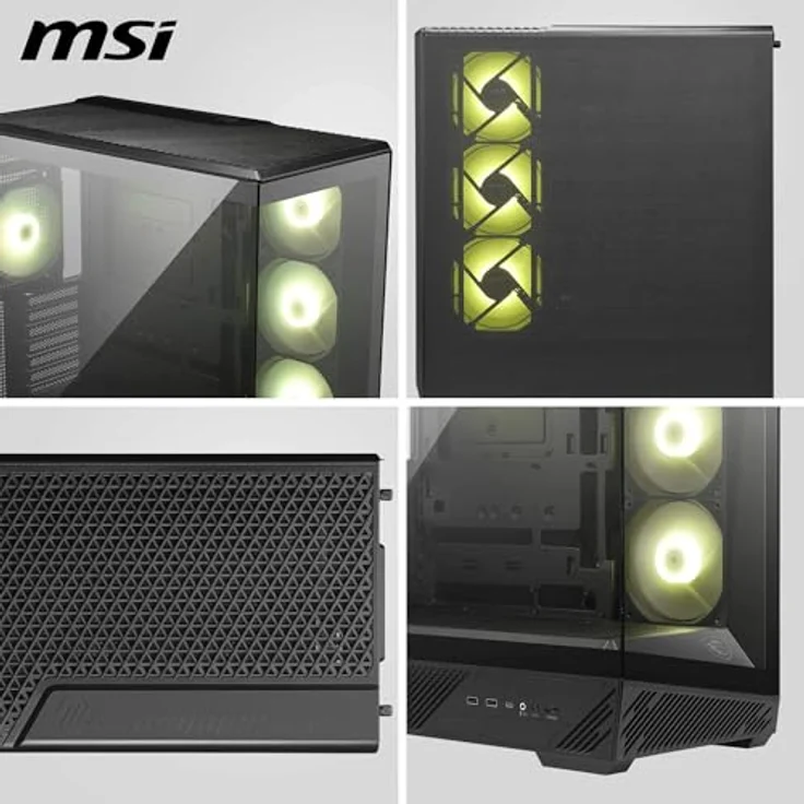 MSI GEH Midi MAG PANO 130R PZ, PC Gehäuse mit 270-Grad-Panoramabildschirm, für mATX/ATX/Mini-ATX, Schwarz – Bild 7