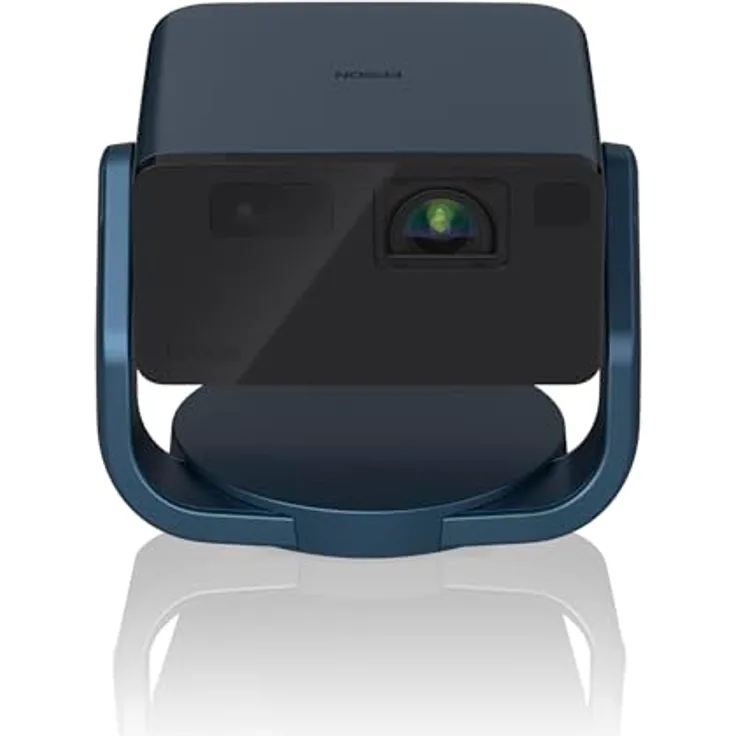 Epson EpicVision EF-22N tragbarer Mini-Laserprojektor, Full-HD 1.080, 3LCD, 1.000 Lumen, bis zu 150-Zoll-Projektionsfläche, Bluetooth-Lautsprecher, Chromecast, Google TV, Standfuß, blau