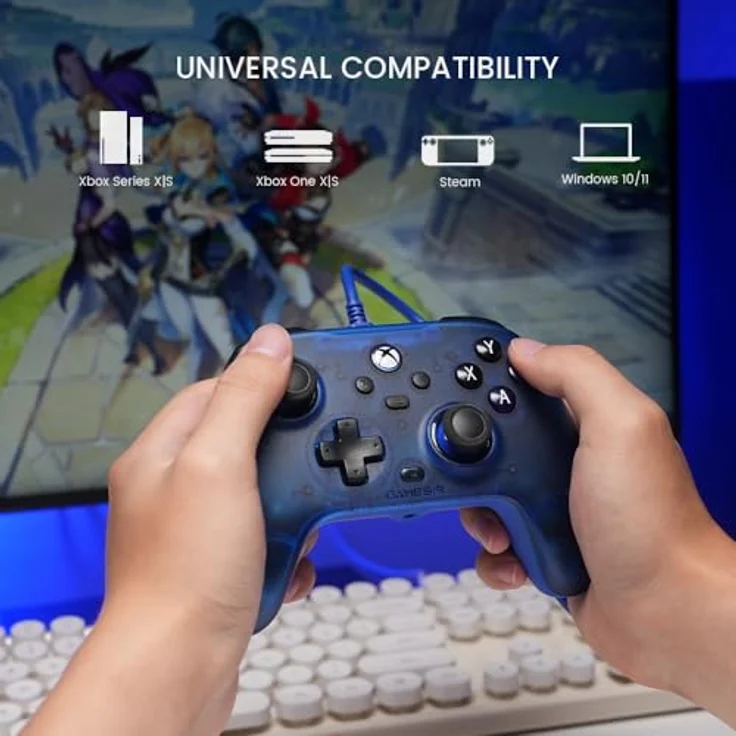 GameSir T7 Kabelcontroller Joystick, Gaming Controller in Sapphire Blue – Bild 4