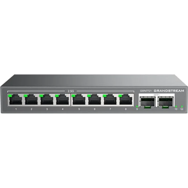 Grandstream GWN7721, L2 Lite Switch mit 8x 2,5G Ethernet und 2x 10G SFP+ Ports, 10 Ports, ideal für kleine und mittelständische Unternehmen – Bild 1