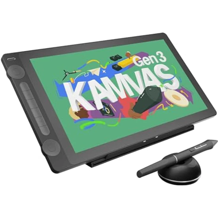 HUION KAMVAS 16 Gen 3 2,5K QHD Grafiktablett mit Display, 15,8 Zoll Zeichentablett in Schwarz, 99% sRGB, PenTech 4.0, 16384 Stift – Bild 9