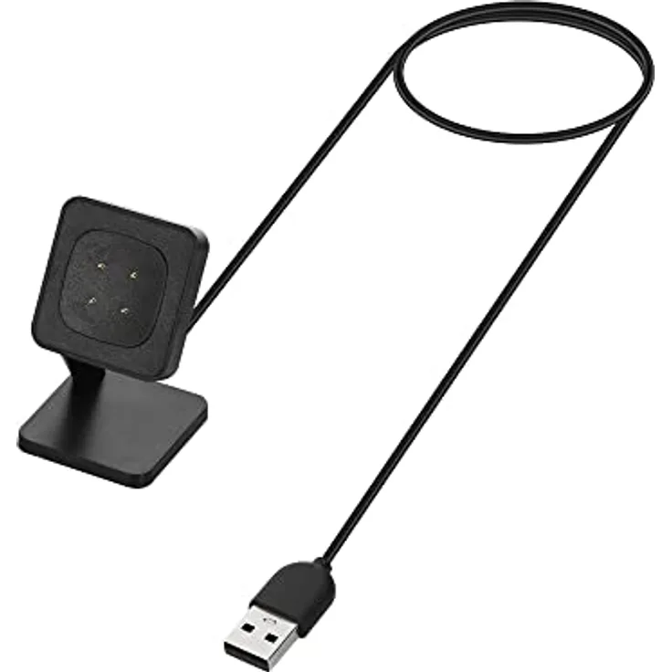kwmobile USB Ladegerät für Fitbit Versa 4 / Sense 2 / Versa 3 / Sense - Schnellladefunktion und Standfunktion