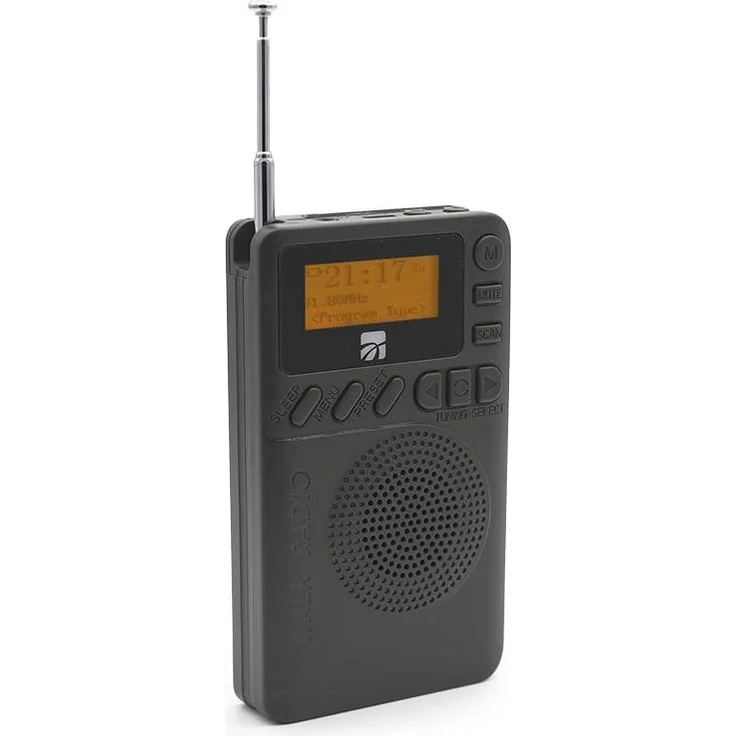 XTREME Xtreme Mini Radio DB-9 DAB+, Tragbares Analog & Digital Radio mit Bluetooth, LCD-Display und 8 Stunden Akkulaufzeit, Schwarz