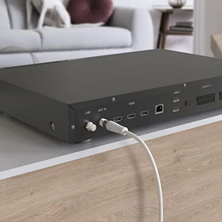 Hama Antennen-Anschlusskabel, 3 m, Weiß, 90 dB, Koax-Stecker zu Koax-Kupplung, doppelte Abschirmung – Bild 6