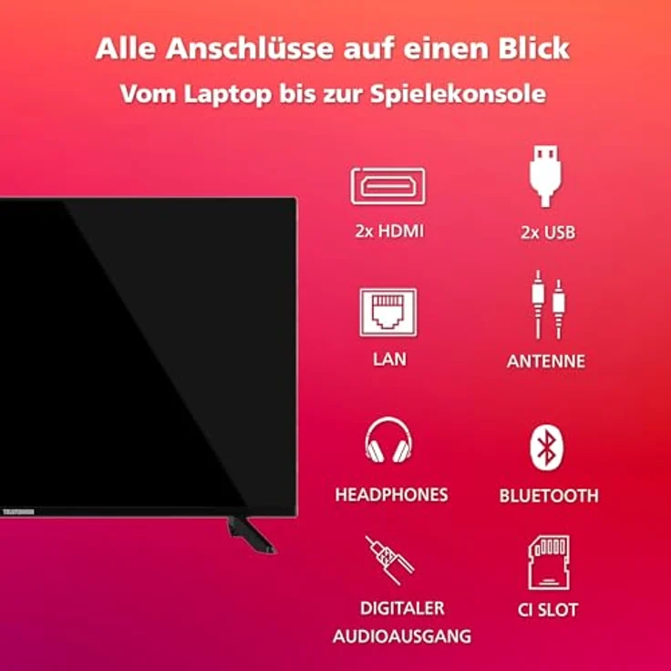 Telefunken QLED TV 40 Zoll Fernseher Full HD Android Smart TV (HDR, Triple-Tuner, Bluetooth) QF40AO750S, Schwarz – Bild 4