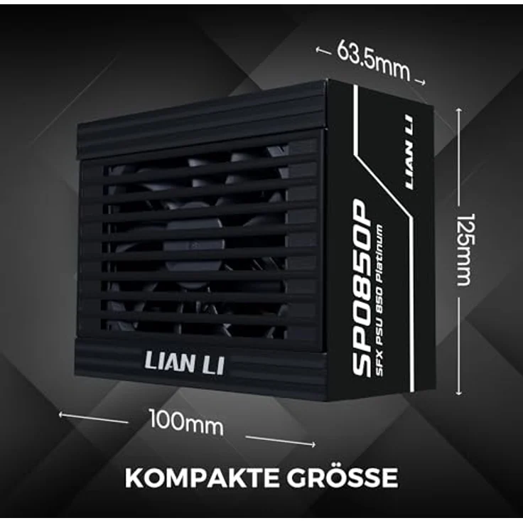 Lian Li SP Series Platinum 80 PLUS Platinum Netzteil, SFX, 850 Watt, vollmodular, PCIe 5.1, ATX 3.1, schwarz – Bild 3