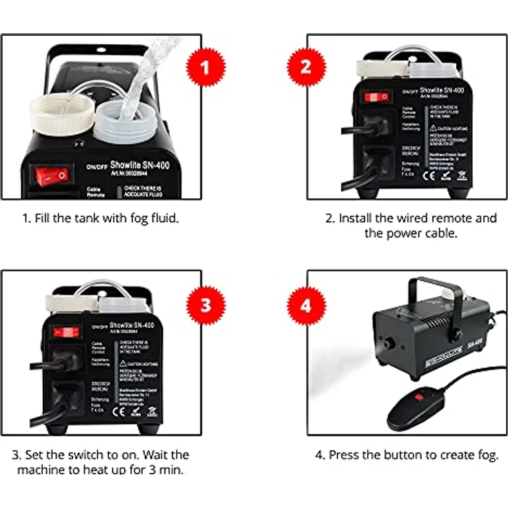 Showlite SN-400 Nebelmaschine + 5L Fluid Set – Bild 5
