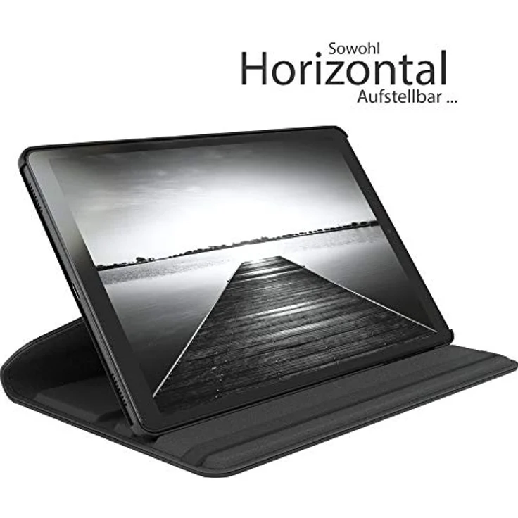 EAZY CASE - Tablet Hülle kompatibel mit Samsung Galaxy Tab 10.1 (2019) - mit Standfunktion, Schutzhülle mit Sleep und Wake Funktion, Tablet Case, Tablet Klapphülle aus Kunst Leder - Uni Schwarz – Bild 3