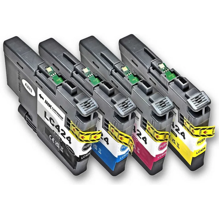 Gigao LC-424 Druckerpatronen Set für Brother DCP-J1200W, 4 kompatible Tintenpatronen (schwarz, cyan, magenta, gelb) mit hoher Druckreichweite von 750 Seiten pro Patrone