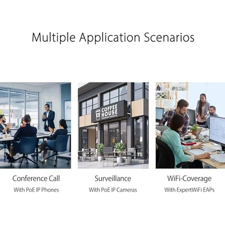 ASUS Expert WiFi EBG19P Gigabit PoE+ VPN kabelgebundener Router (8 PoE+ Ports, 123W, bis zu 3 WAN-Ethernet-Ports + 1 USB-WAN, kommerzielle Netzwerksicherheit, Verwaltung per ExpertWiFi-App) - Sicherer und leistungsstarker Netzwerkrouter mit PoE-Funktion – Bild 2