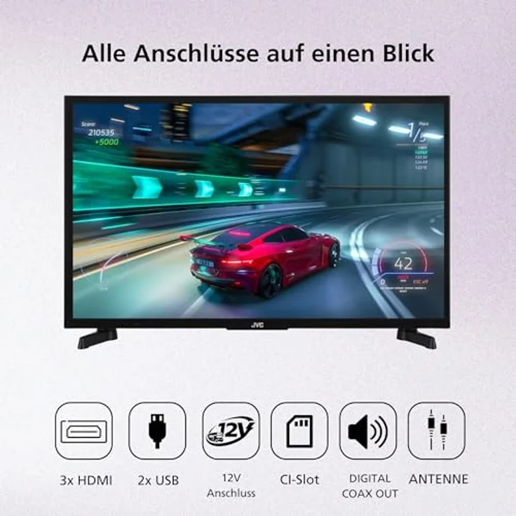 JVC LT-24VAHM355, 24 Zoll Android Smart TV mit HDR, HD Auflösung, 12 Volt Camping TV, Bluetooth und Triple-Tuner – Bild 4