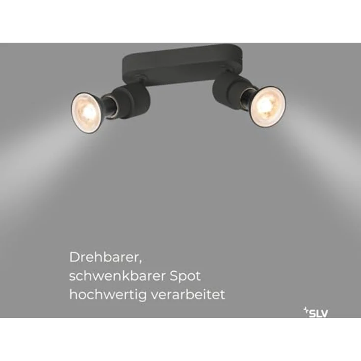 SLV PURI 2.0 BASIC, Deckenleuchte, Wandleuchte, Schwarz - Flexibel dreh- und schwenkbar, reduzierter Industriellook, einfache Montage – Bild 2