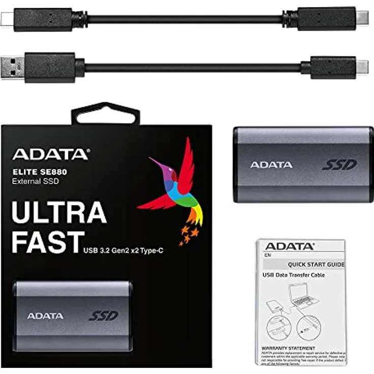 ADATA SE880 512 GB SSD, grau, USB-C 3.2 Gen 2x2 (20 Gbit/s) – Bild 3