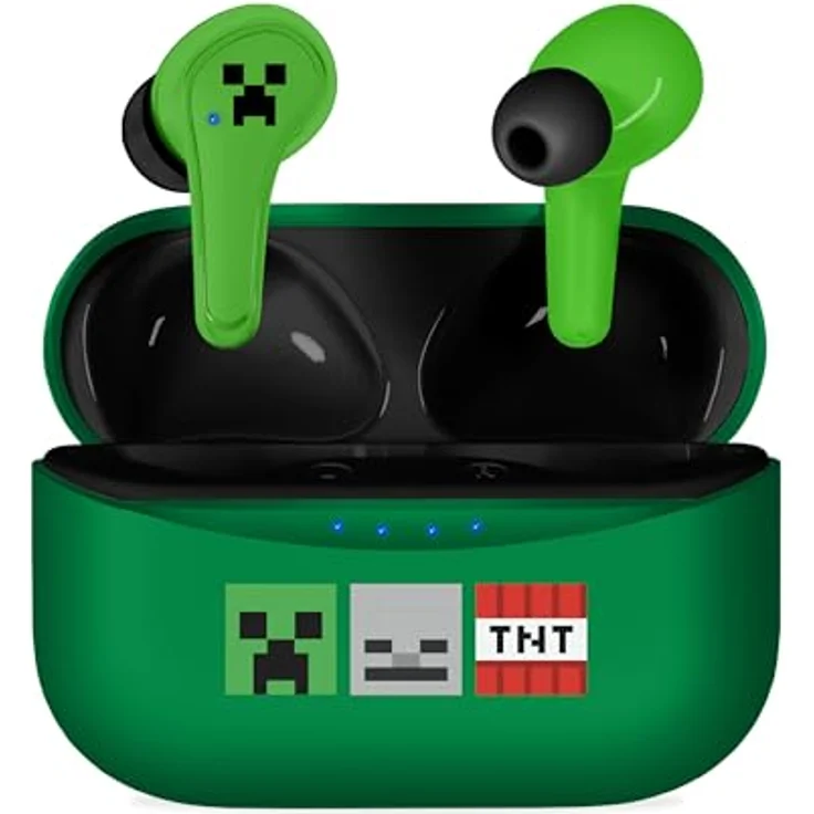 OTL Technologies MC1227 Minecraft TWS Kopfhörer mit kabelloser Ladehülle, Grün - Bluetooth 5.2, Intelligente Touch-Steuerung – Bild 2