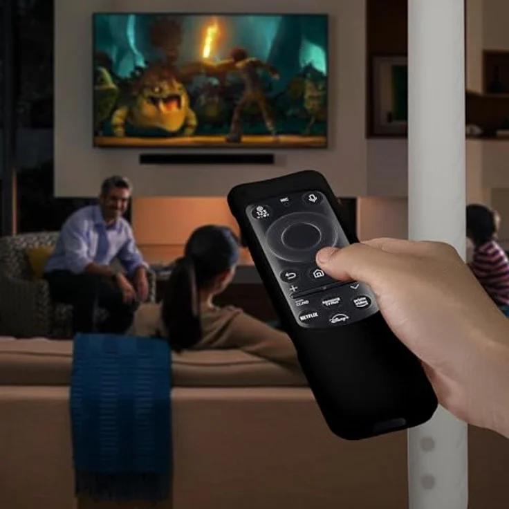 kwmobile Hülle Fernbedienung kompatibel mit Samsung BN59-01432A / BN59-01432J / TM2360e - Flexibles Silikon Case in Schwarz – Bild 5