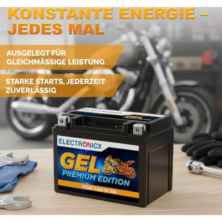 Electronicx Extreme Edition GEL Motorradbatterie 12Ah 12V, wartungsfrei, auslaufsicher, rüttelfest für Motorrad, Roller, Quad, ATV – Bild 4