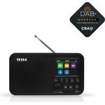 Tesla DAB75, Tragbares DAB+ Radio mit Bluetooth, LCD-Display und 5 Stunden Akkulaufzeit, Schwarz