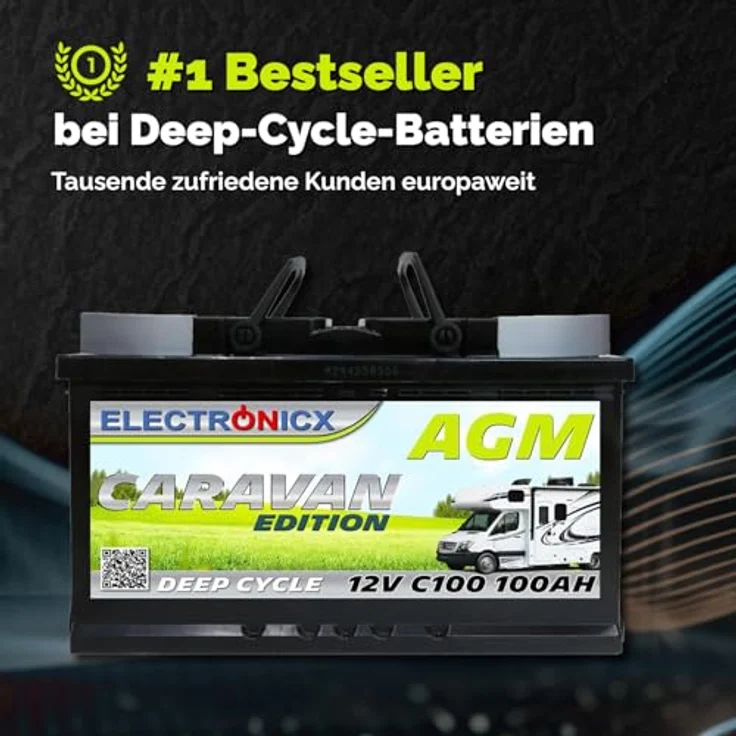 Electronicx Caravan Edition AGM Batterie 100AH 12V - Wartungsfreie Versorgungsbatterie für Wohnmobile, Boote und Solaranlagen – Bild 5