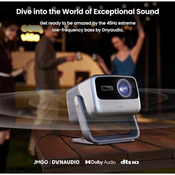 JMGO N1 Ultra Beamer 4K 2200 CVIA Lumen, Android TV 11 Beamer Heimkino 180" MALC™ Dreifarb Laser&360° Kardanische Projektion, Automatische Bildkorrektur, Portable Projektor 2x10W Dynaudio Lautsprecher – Bild 5