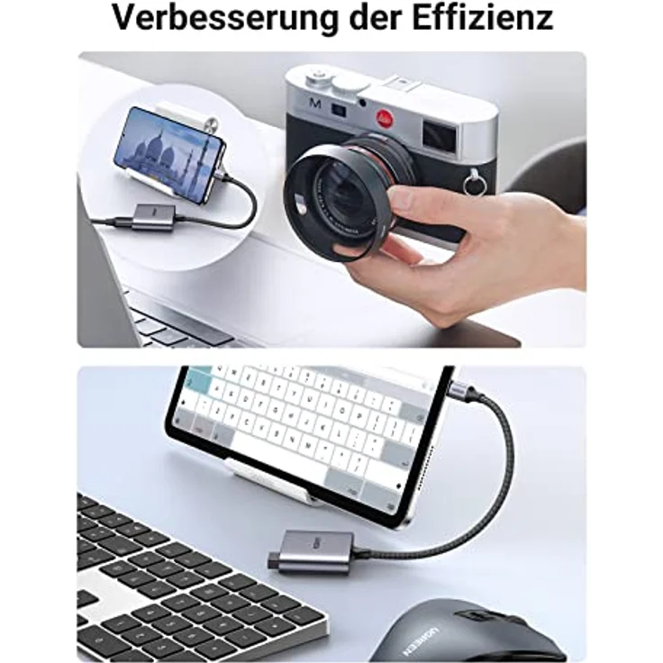 UGREEN USB C 104 MB/S Kartenleser Type C Card Reader, ultraschnelle Datenübertragung bis zu 5Gbps, kompatibel mit iPhone 15 Pro/Pro Max, Galaxy S23+/S23 Ultra, iPad Pro/Air, MacBook Pro/Air usw. – Bild 3