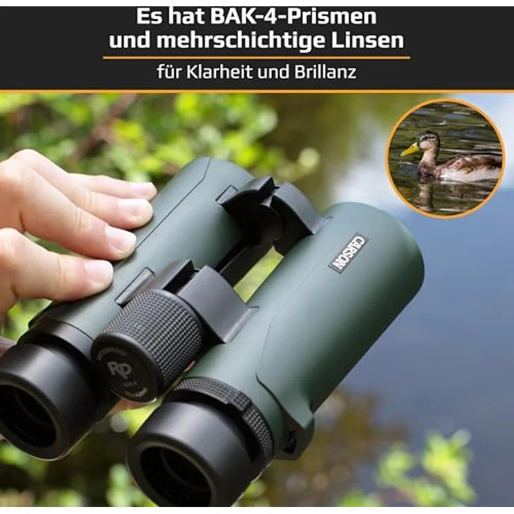 Carson RD-042, Full-Size Fernglas 10x42mm, wasserdicht, robust, beschlagfrei, grün – Bild 4