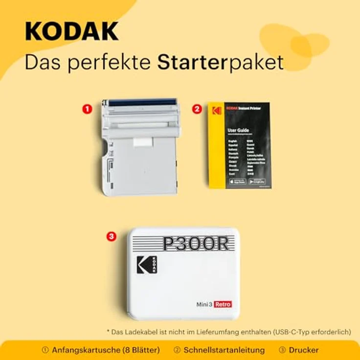Kodak Mini 3 Plus Retro gelb (P300RY) – Bild 2