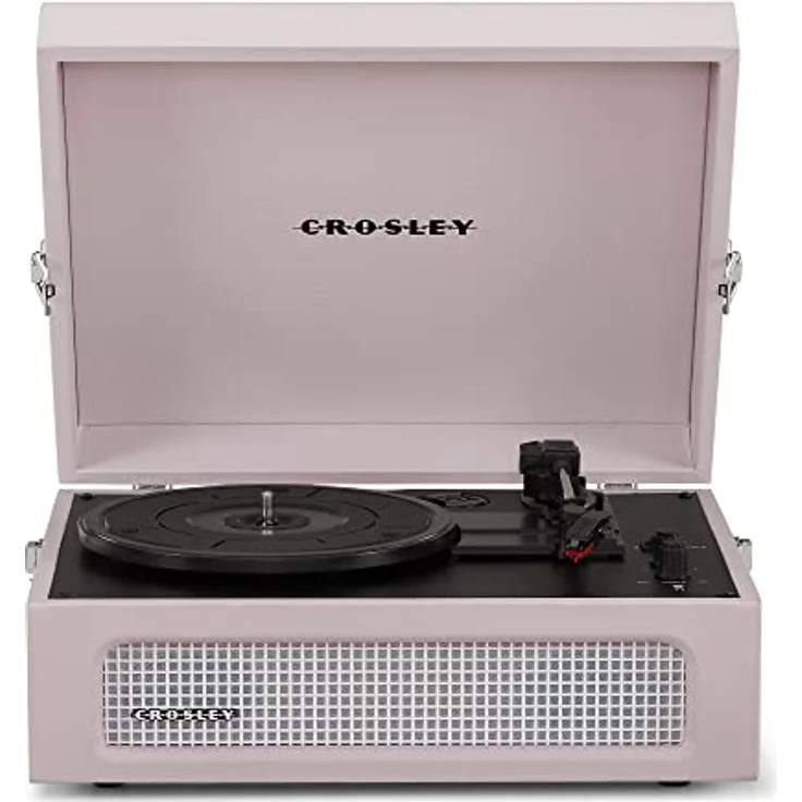 Crosley Voyager Plattenspieler mit 2 Lautsprecher, Bluetooth In & Out und AUX - 3 Speed Retro Schallplattenspieler - Für 7", 10" und 12" Vinyl - Tragbar mit Integriertem Koffer - Amethyst – Bild 1