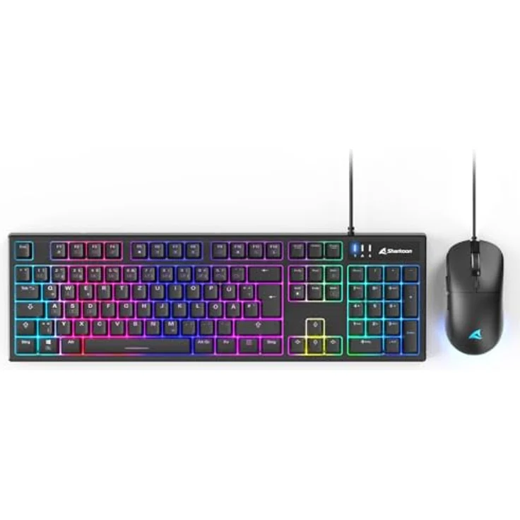 Sharkoon SKILLER SGB15 Combo DE, Kabelgebundene Gaming-Tastatur mit ergonomischem Design und deutscher QWERTZ-Belegung, Schwarz – Bild 2