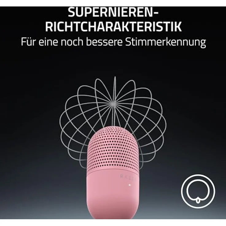 Razer Seiren V3 Mini - Ultrakompaktes USB-Mikrofon (14mm Supernieren Kondensatormikrofon, Tap-to-Mute-Sensor mit LED-Anzeige, integrierter Stoßdämpfer, Plug-and-Play Design) Quartz – Bild 3
