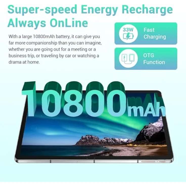 DOOGEE T30MAX Tablet (12.4", 512 GB, TÜV SÜD-Blaulicht-Zertifizierung, AI-Doppelkamera) - Helio G99 Octa Core, 20 GB RAM, widevine L1 Unterstützung, Hi-Res-zertifizierte Quad-Lautsprecher – Bild 5