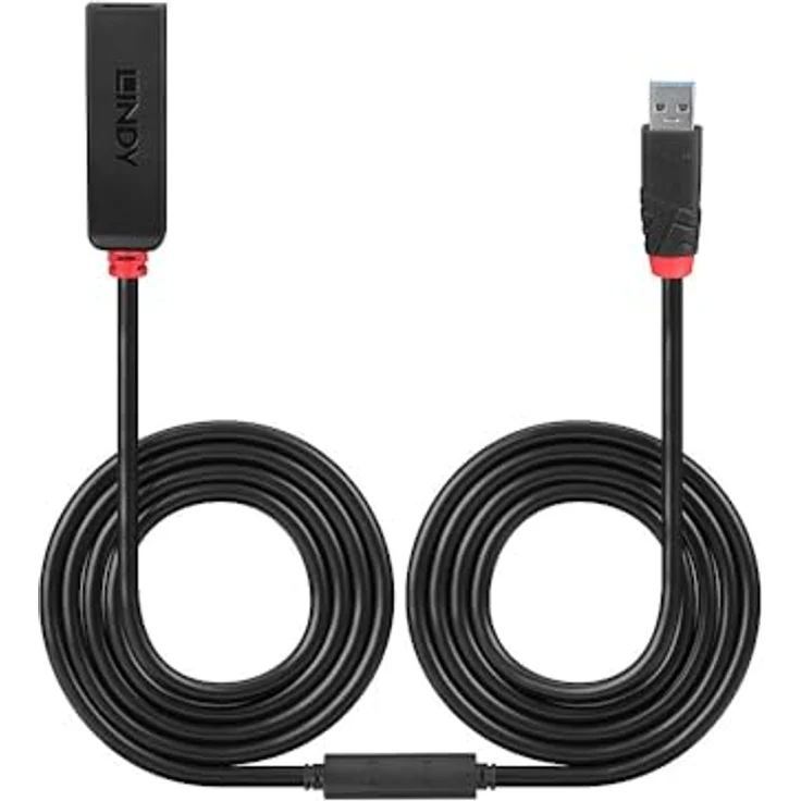 LINDY USB 3.0 Aktivverlängerung Slim 8m, schwarze Verlängerung mit 5000 Mbit/s Datenübertragungsrate, Typ-C Anschluss – Bild 3