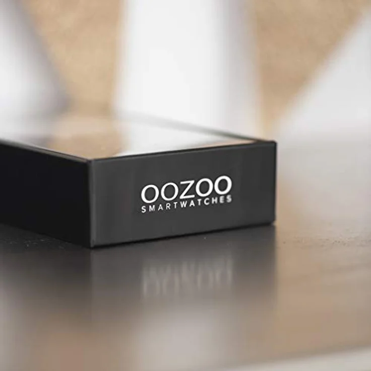 Oozoo Smartwatch Smartwatch Unisex, 43mm, Metallgehäuse, Silikonarmband, Gold/Black – Bild 6