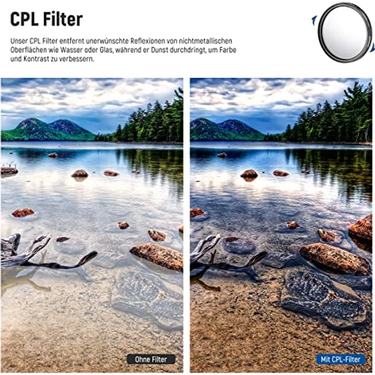 Komplettes Objektivfilter-Zubehör-Kit, 67 mm, von Neewer® für Objektive mit Filtergröße 67 mm:UV-, CPL-, FLD-Filter-Set + Makro-Nahaufnahmen-Set (+1, +2, +4, +10) + ND-Filter-Set (ND2, ND4, ND8) + andere. – Bild 4