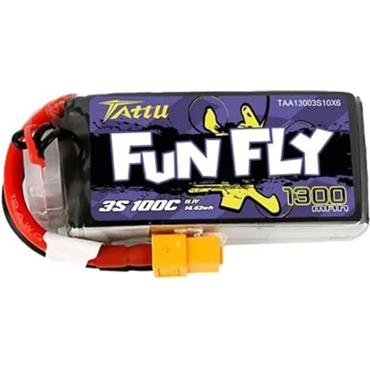 Tattu Akumulator Funfly 1300mAh 11,1V 100C 3S1P, leistungsstarke Lithium-Polymer-Batterie – Bild 2