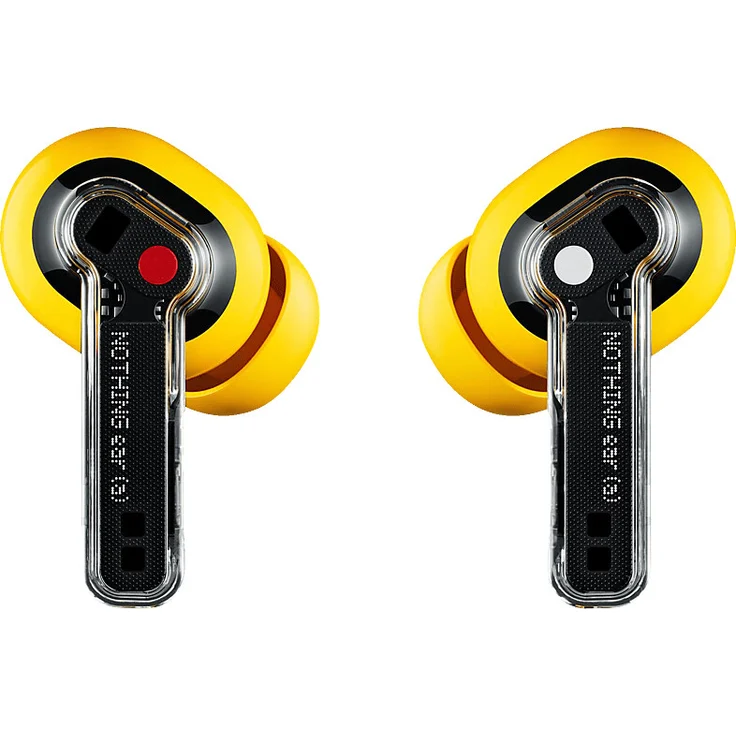 Nothing Ear (a) kopfhörer kabellos Bluetooth mit ChatGPT-Integration, ANC, Bass-Enhance-Algorithmus und bis zu 42,5 Stunden Wiedergabezeit - Gelb/Schwarz – Bild 1