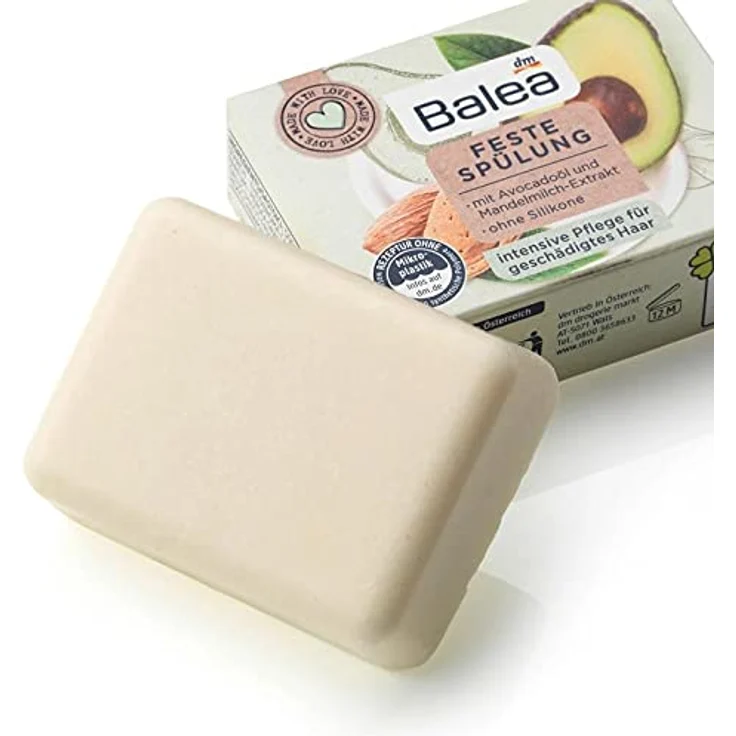 Balea Feste Spülung Avocadoöl 60 g - Vegan & ohne Silikone, mit Mandelmilch-Extract – Bild 2
