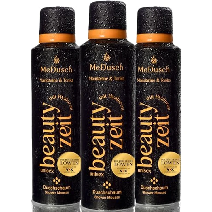 MeDusch Duschschaum Beautyzeit Mandarine & Tonka mit Hyaluron, 3er-Set, Feuchtigkeitsspendend (200 ml, orientalisches Parfüm-Öl, unisex) - Preisvergleich – Bild 1