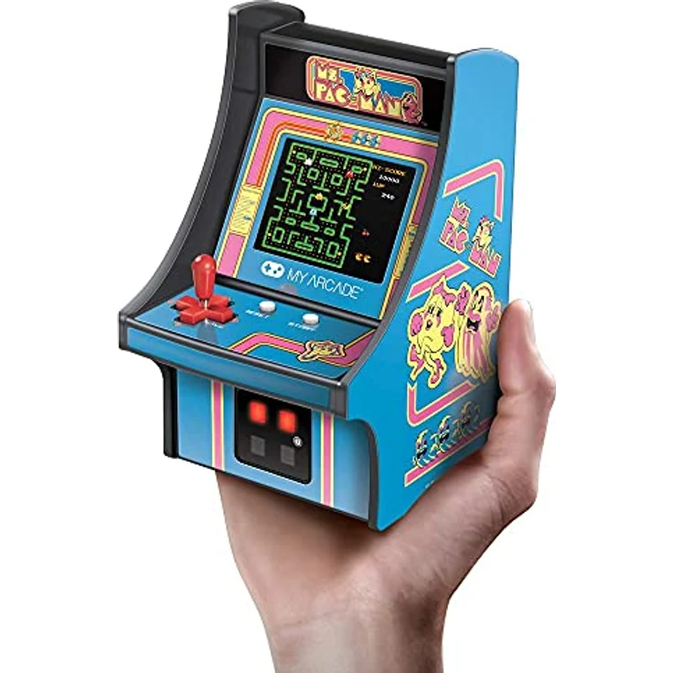 My Arcade Micro Player Ms. Pac-Man, 6.75 Zoll Konsolenspiel mit 2.75 Zoll vollfarbigem Hintergrundlicht, abnehmbarem Joystick und externem Lautsprecher – Bild 4