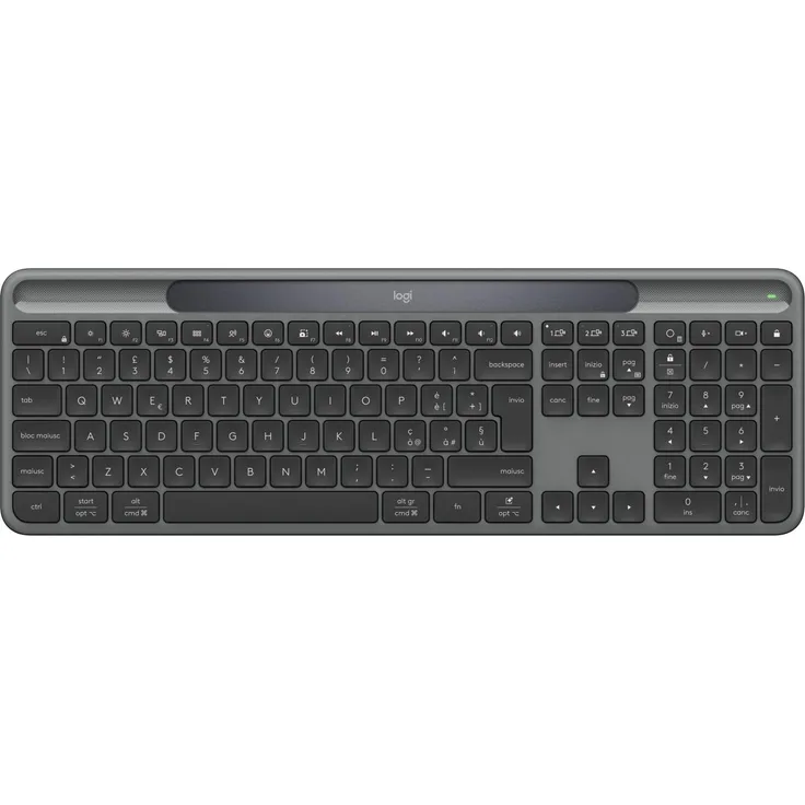 Logitech Signature Slim Solar+ K980, Wireless Tastatur mit QWERTY Layout, Italienisch, Graphit